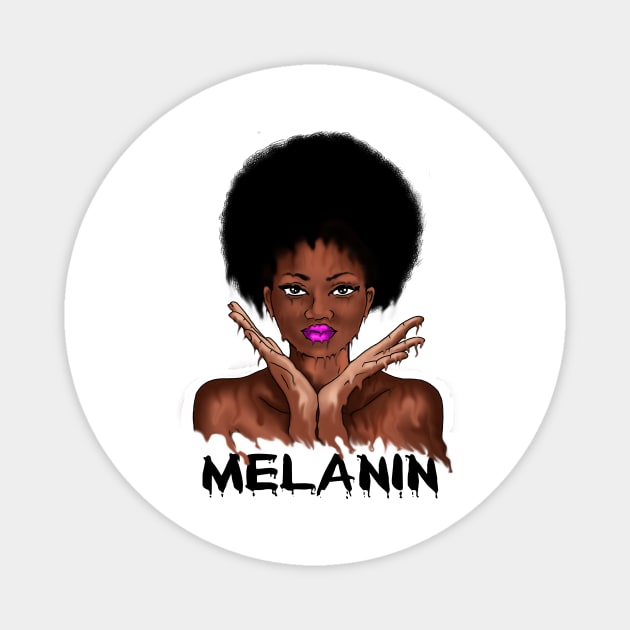 Drippin Melanin Afro Black History Magnet by logiamerch
